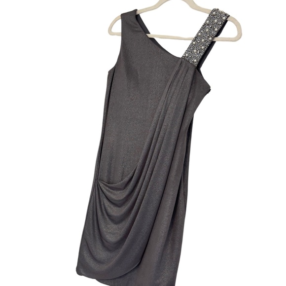 Shimmery Grey Cocktail Dress - Picture 2 of 5